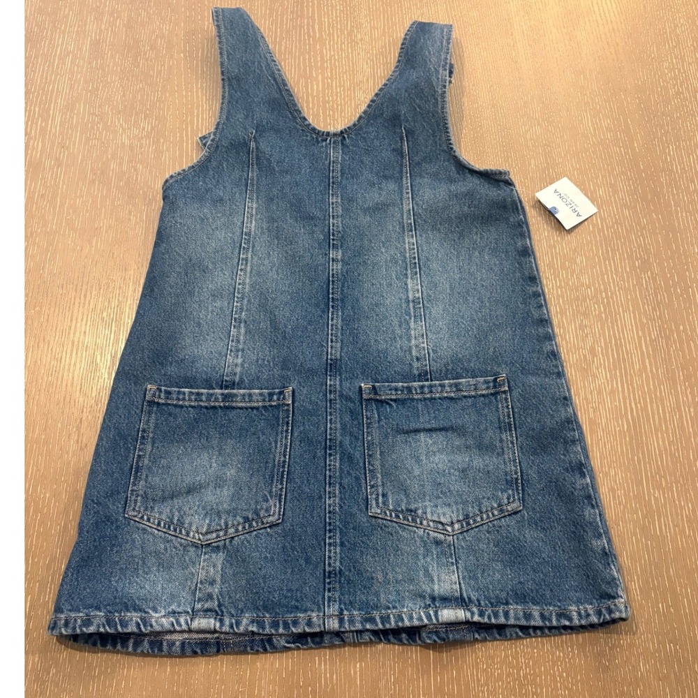 Arizona Jean Co Denim Overall Dress Women's XS Blue Pinafore Jumper Dress NEW